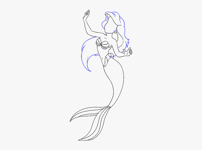 How To Draw Mermaid Ariel - Cách Vẽ Nàng Tiên Cá, HD Png Download, Free Download