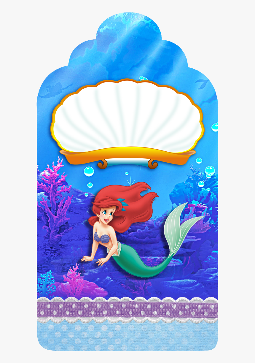Little Mermaid Birthday Free Printable Tags , Transparent - Fundo Pequena Sereia Png, Png Download, Free Download