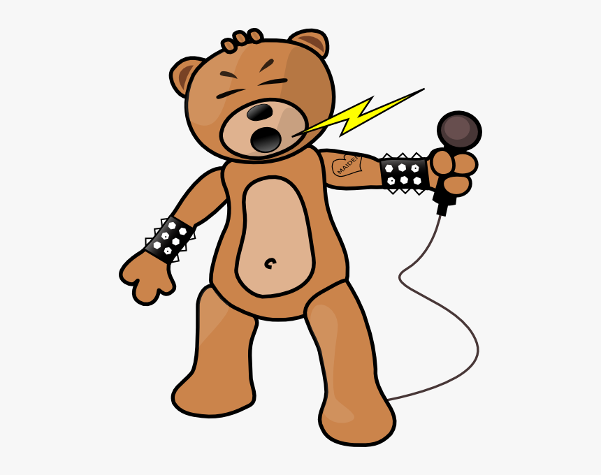 Animal Clipart Teddy Bear Free - Singing Teddy Bear Outline, HD Png Download, Free Download