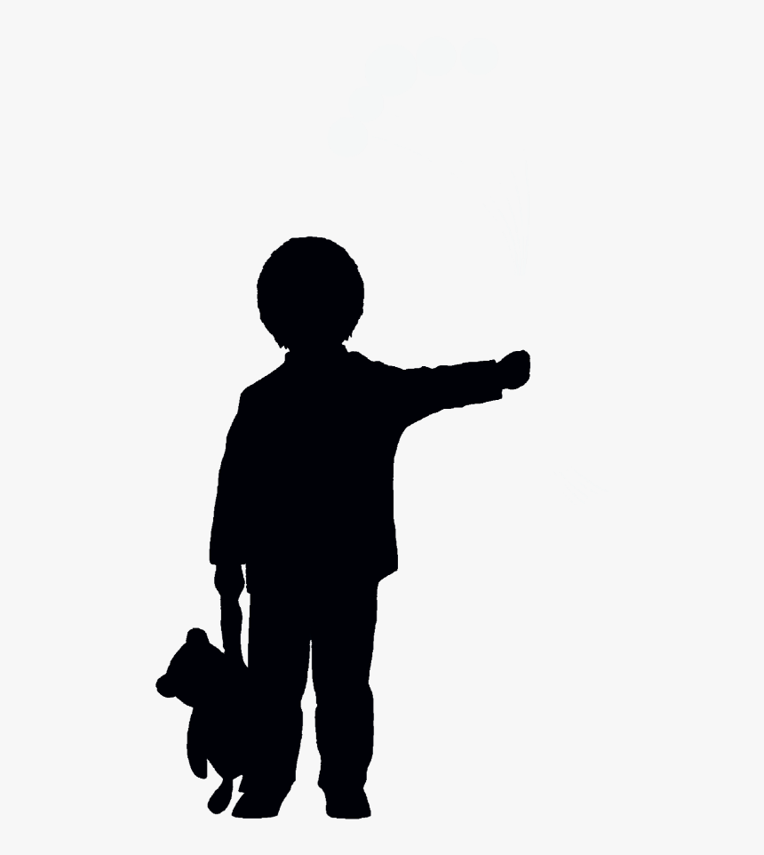 #silhouette #littleboy #teddybear #freetoedit - Little Boy Silhouette, HD Png Download, Free Download