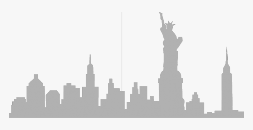 new york skyline black and white silhouette