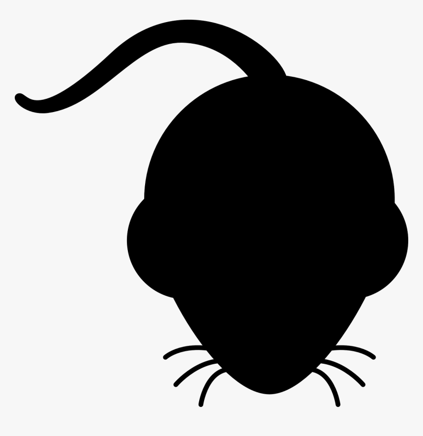 Mouse, Silhouette, Black, Whiskers - Mouse Silhouette Clipart, HD Png Download, Free Download