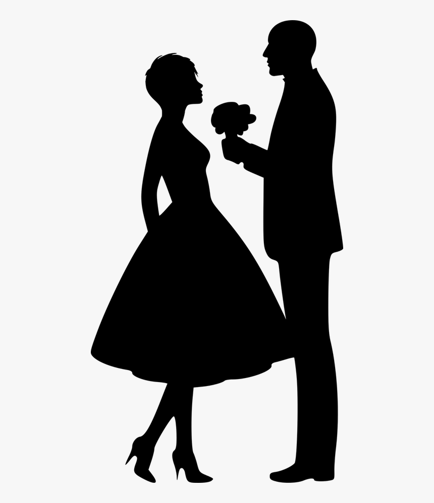 Silhouette Lovers Couple - Man And Woman In Love Silhouette, HD Png Download, Free Download