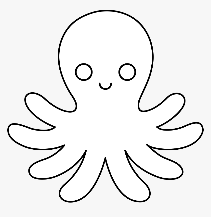 Pix For Realistic Octopus Outline - Octopus White Clipart Png, Transparent Png, Free Download