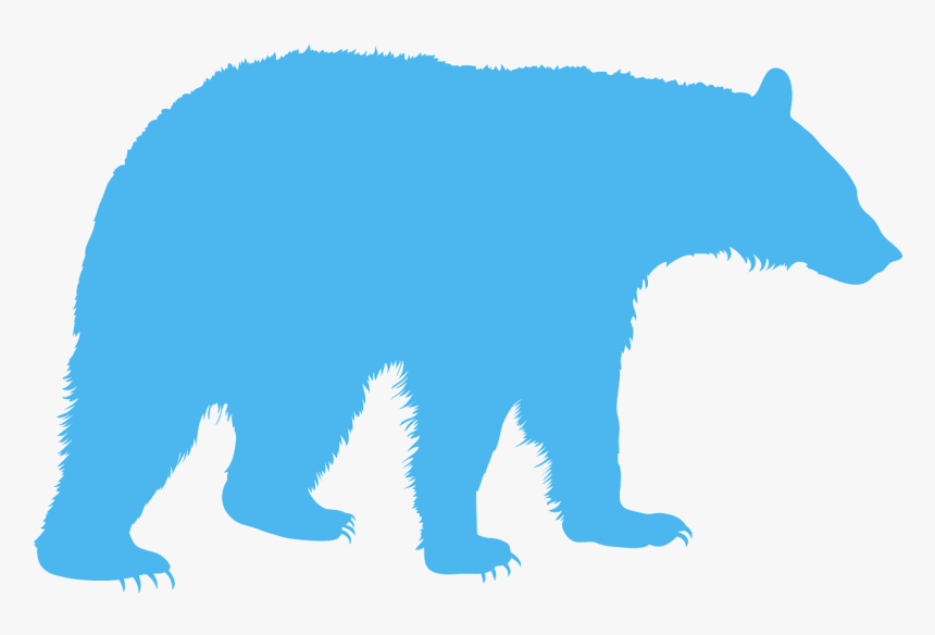 Blue Bear Silhouette Clipart, HD Png Download, Free Download