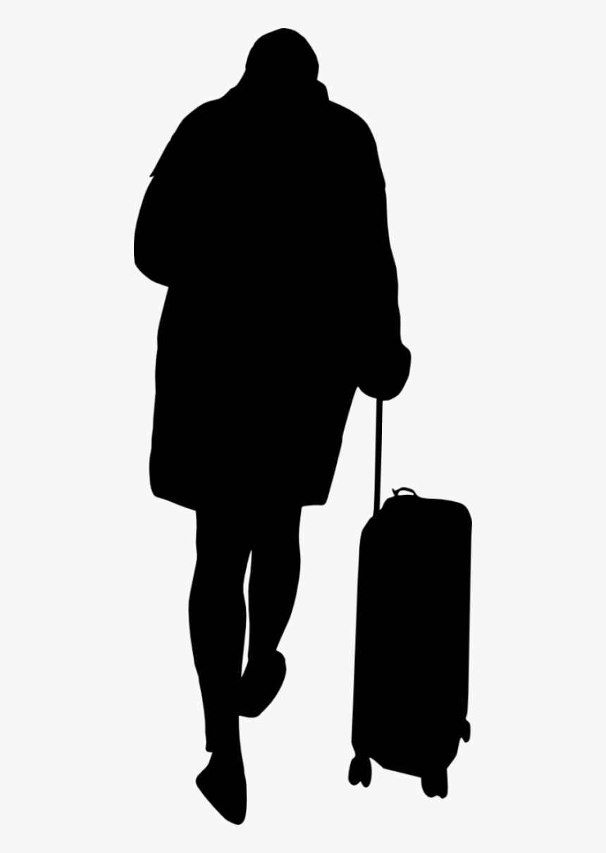 People With Luggage Silhouette Png - People In With Luggage Png, Transparent Png, Free Download