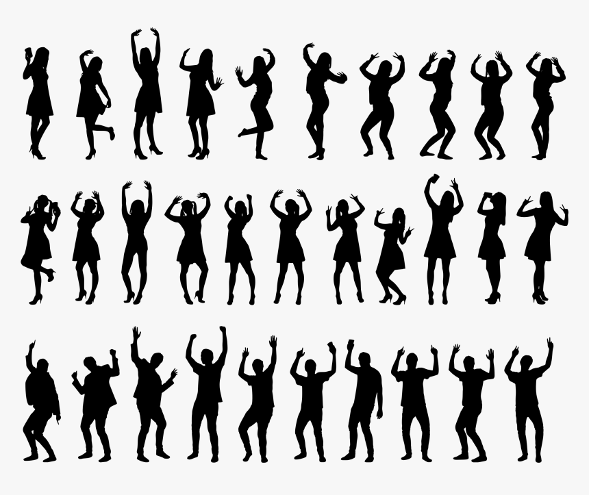 30 People Silhouettes 2 Clip Arts - Silhouette People Dancing Png, Transparent Png, Free Download