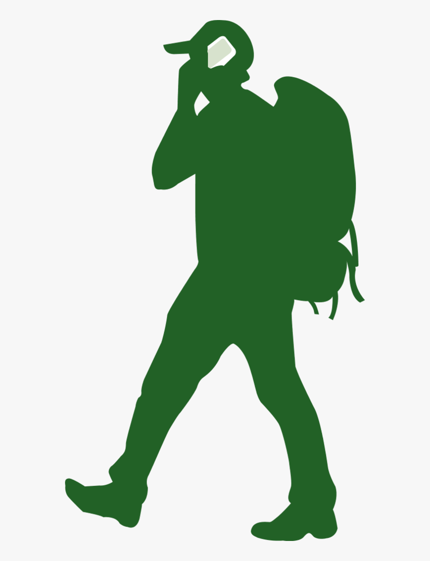 Backpacker On A Phone - Backpacker Silhouette, HD Png Download, Free Download