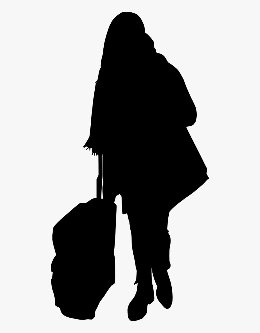 Transparent Abominable Snowman Png - Person With Suitcase Silhouette, Png Download, Free Download