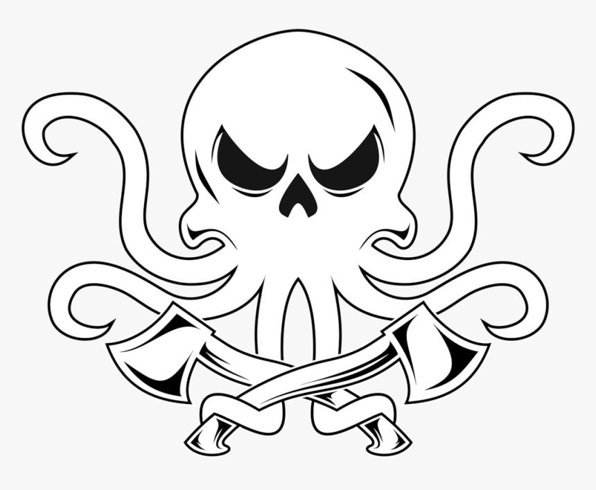 Kraken Axes Logo Skull Only Lo Res Rev0 - Kraken Png, Transparent Png, Free Download