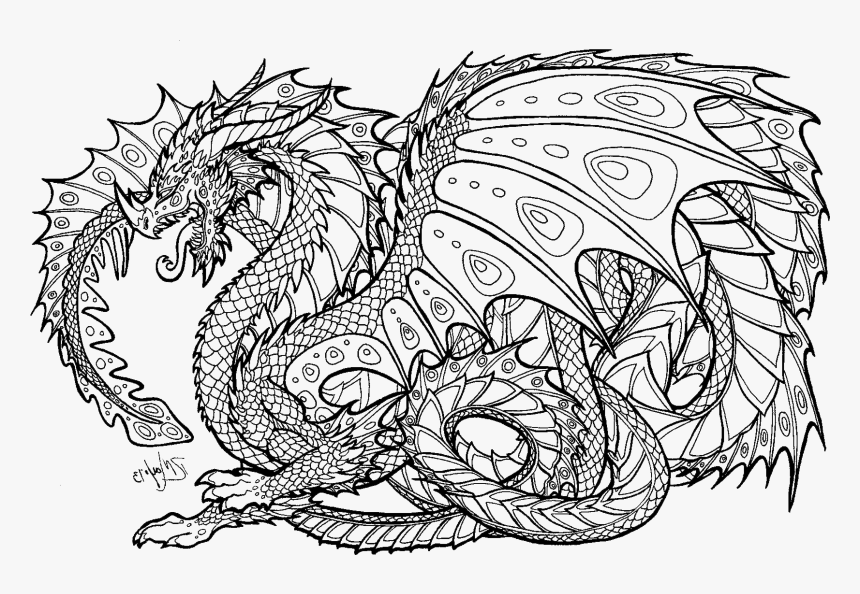 Transparent Pages Png - Hard Coloring Pages Of Dragons, Png Download, Free Download