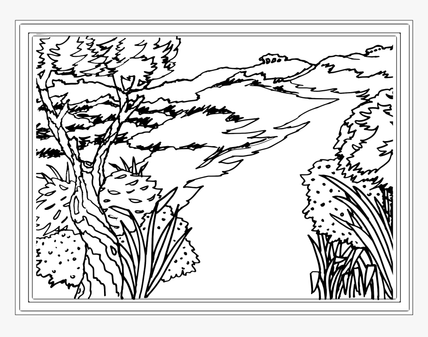 Landscape Coloring Pages Transparent, HD Png Download, Free Download