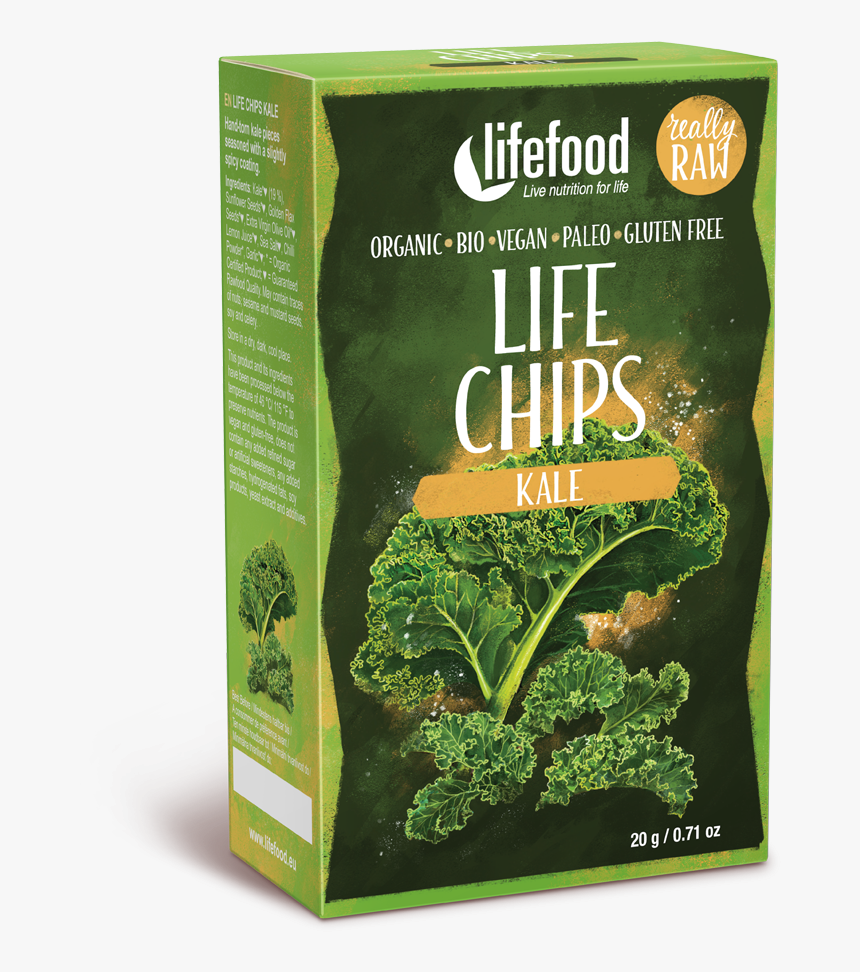 Raw Organic Kale Life Chips - Lifefood Life Chips Grünkohl, 4er Pack (4 X 20 G), HD Png Download, Free Download