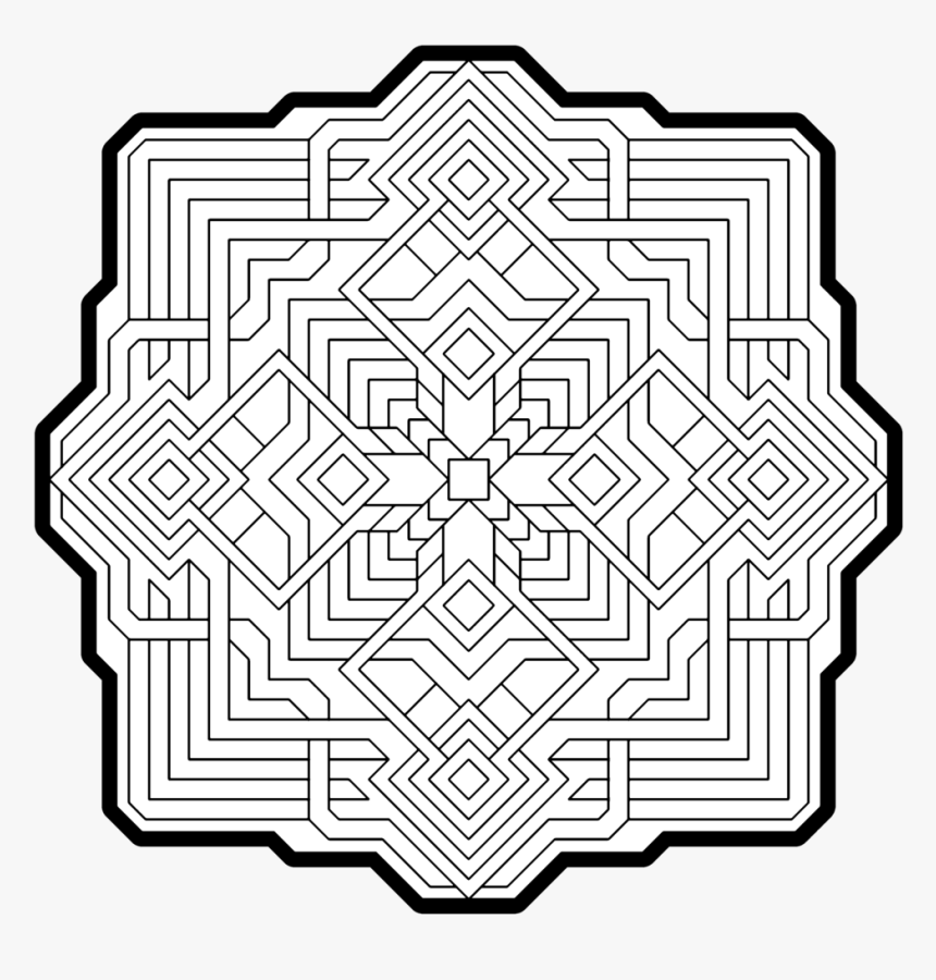 Geometric Adult Coloring Pages - Geometric Pattern Mandala Pages, HD Png Download, Free Download