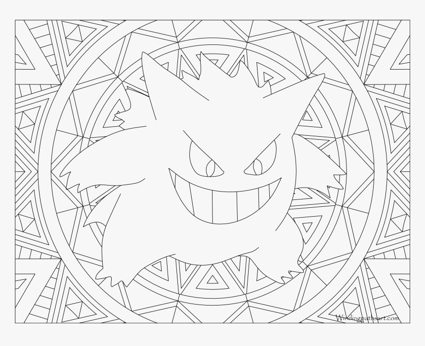 Gengar Pokemon Coloring Page, HD Png Download, Free Download