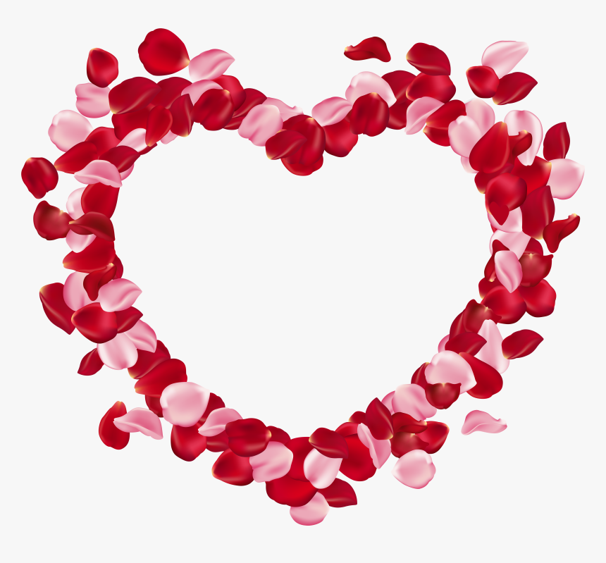 Heart Rose Petals Clip - Heart With Rose Petals, HD Png Download, Free Download