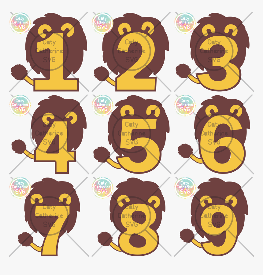 Bundle 1 9 One Nine Years Old Birthday Lion Jungle, HD Png Download, Free Download