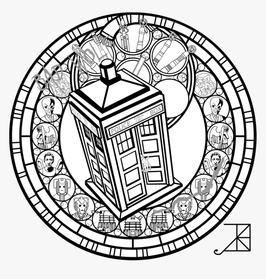 Transparent Dalek Clipart - Doctor Who Tardis Line Art, HD Png Download, Free Download