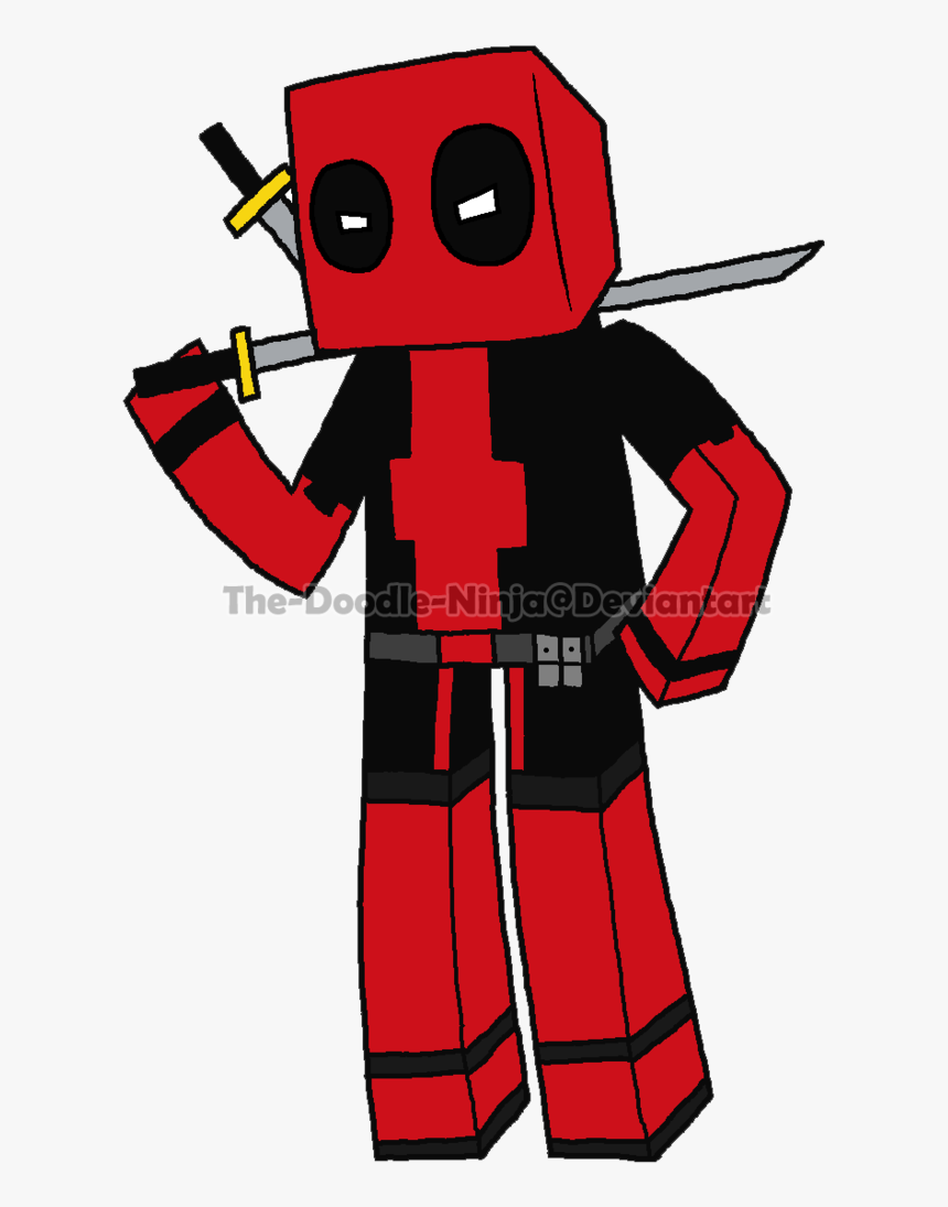 Weapon Drawing Deadpool, Picture - Cartoons Minecraft Deadpool Png, Transparent Png, Free Download