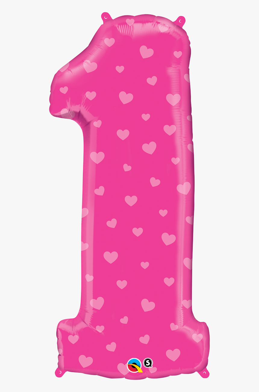 Peppa Pig 1st Birthday Balloon Bouquet , Png Download - Numero 1 Decorado Con Corazones, Transparent Png, Free Download