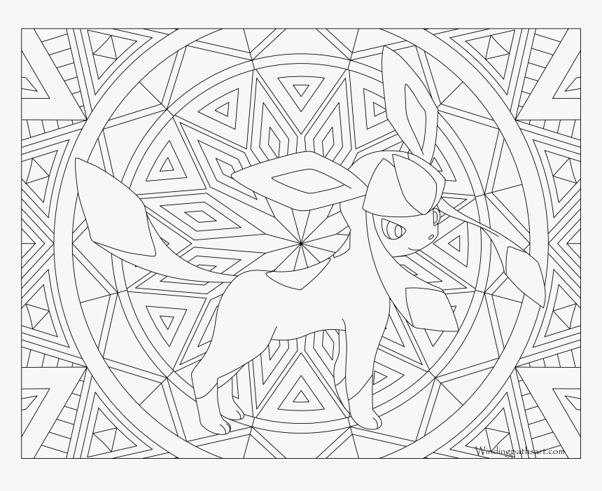 #471 Glaceon Pokemon Coloring Page - Adult Coloring Pages Pokemon, HD Png Download, Free Download