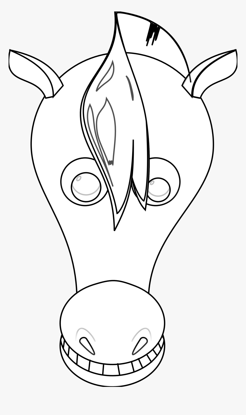 Coloring Book Pages Horses Horse Head Page Getcoloringpages - Cartoon, HD Png Download, Free Download