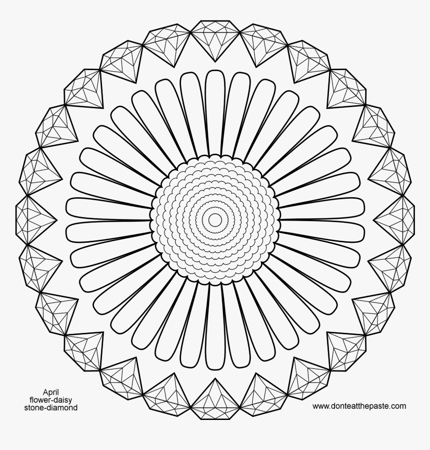 Clip Art April Birthstone And Mandala - Mandala Month For April, HD Png Download, Free Download