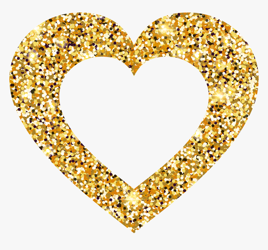 Hearts Clipart Gold - Transparent Background Golden Heart Png, Png Download, Free Download