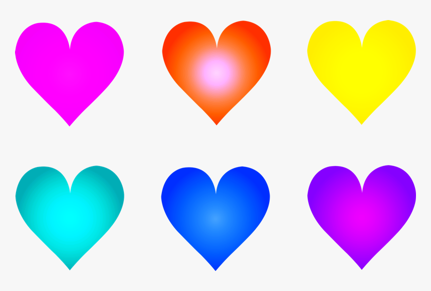 Transparent Flaming Heart Png - Colorful Valentines Day Hearts, Png Download, Free Download