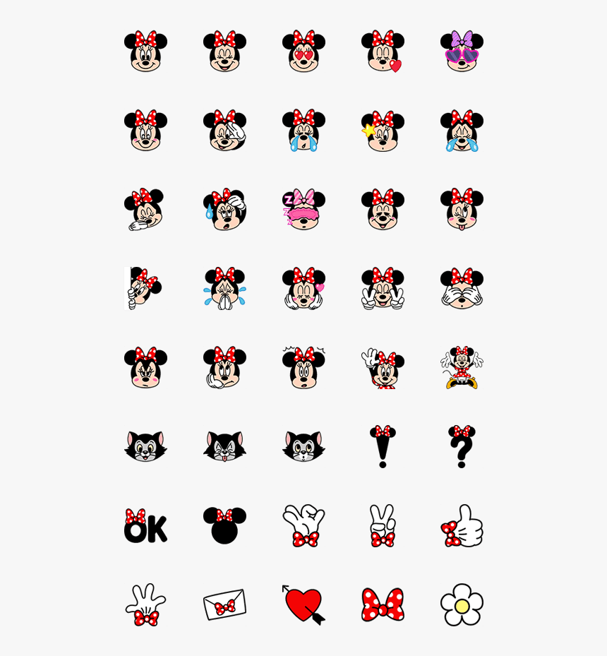 Minnie Emoji Line Png, Transparent Png, Free Download