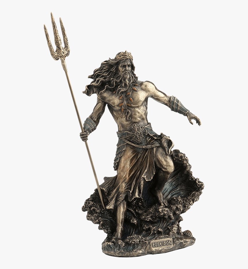 Poseidon With Trident Statue - Poseidon Greek Mythology Statue, HD Png Download, Free Download