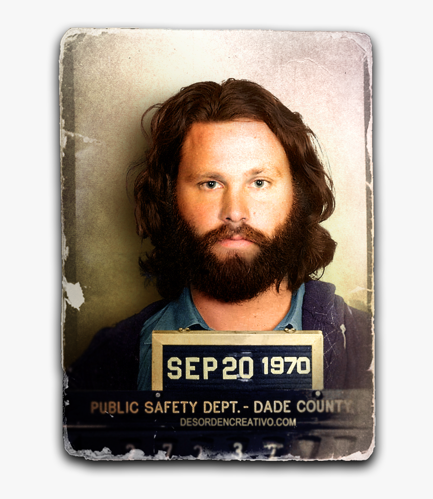 Related Image Jim Morrison, Mug Shots, Rock Posters, - Jim Morrison Mugshot September 20 1970, HD Png Download, Free Download