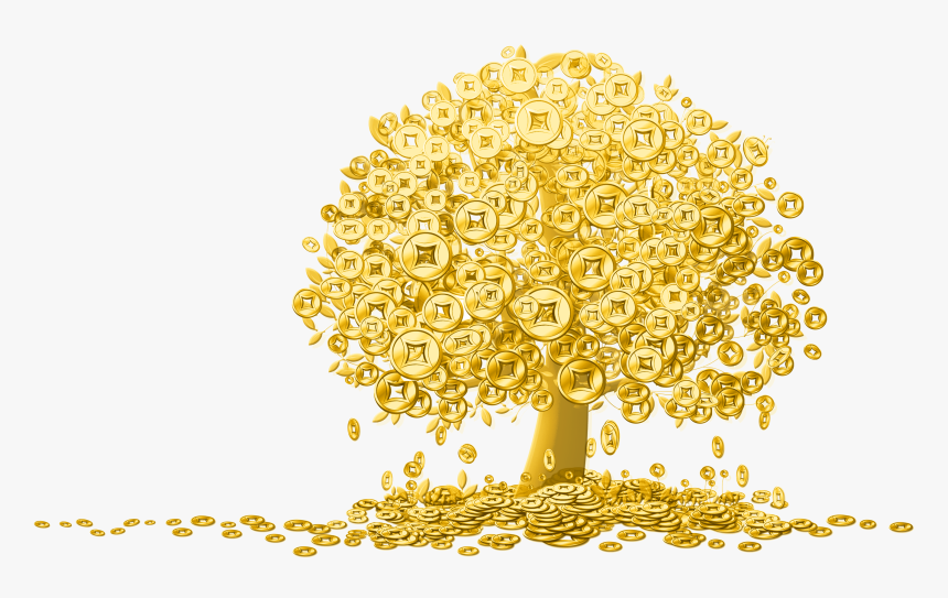 Chinese Gold Money Coins Zodiac Investor Stock Clipart - Chinese Money Tree Png, Transparent Png, Free Download