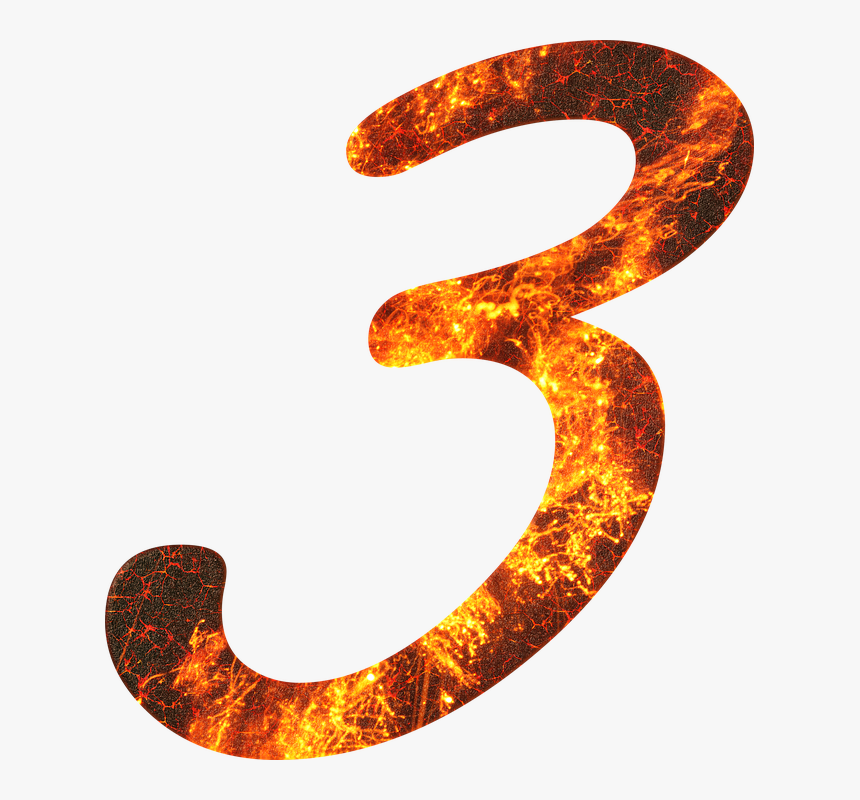 Number, 3, Fire, Font, Training, Three, Learn, Gloss - Fire 3 Transparent, HD Png Download, Free Download