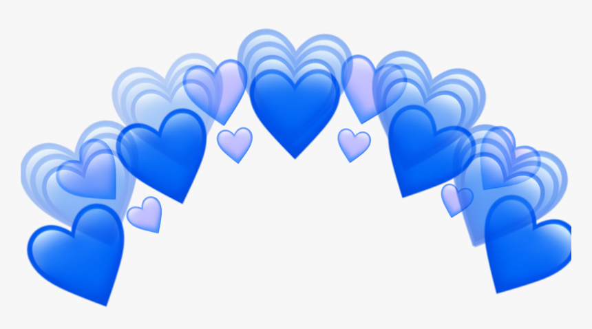 Heart Tumblr Blue Purple Hearts Crown Png Transparent - Blue Heart Crown Png, Png Download, Free Download