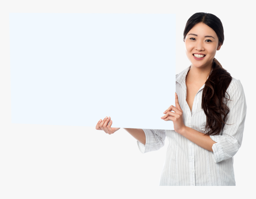 Girl Holding Banner Png Image - Girl Holding A Banner, Transparent Png, Free Download