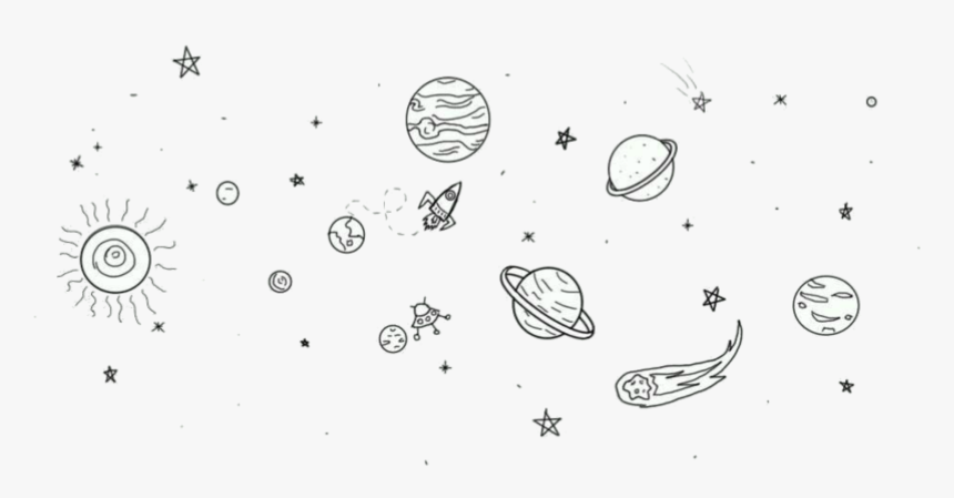 Clip Art Desenhos Tumblr Planetas - Simple Space Tattoo Drawings, HD Png Download, Free Download