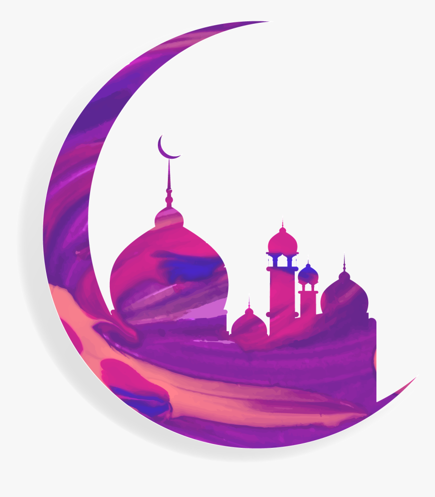 Vector Moon With Islam Mosque - Mosque Vector Png, Transparent Png, Free Download