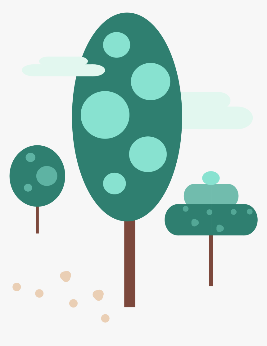 Winter Elements Trees Light Green Clouds Png And Vector - Illustration, Transparent Png, Free Download