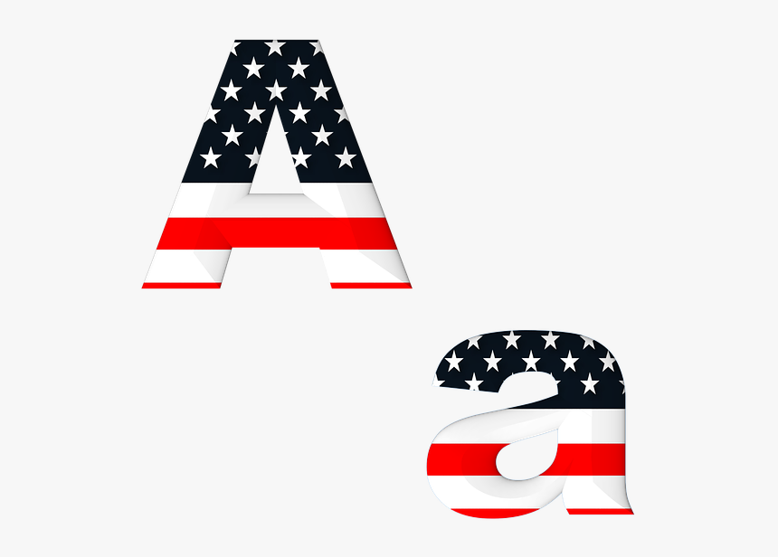 Letter, Abc, Alphabet, American, Flag, Stars, Stripes - Letter A American Flag, HD Png Download, Free Download