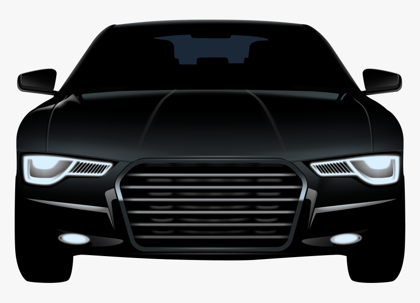 Black Sedan Front Car Png Clip Art - Front Cartoon Car Png, Transparent Png, Free Download