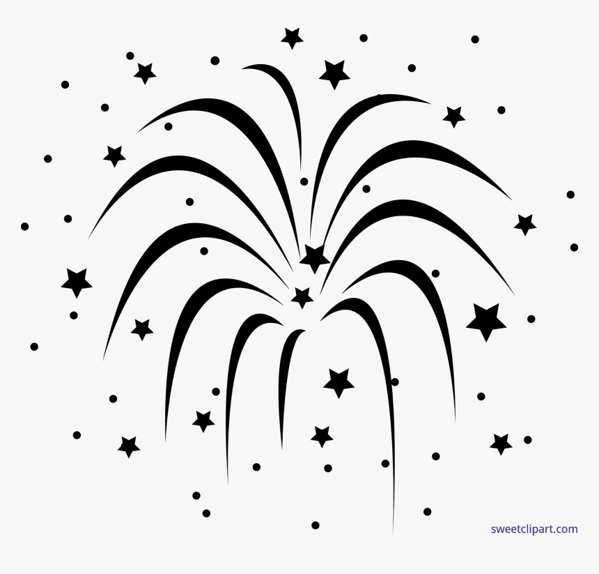 Black Silhouette Clip Art - Fireworks Black And White Png, Transparent Png, Free Download