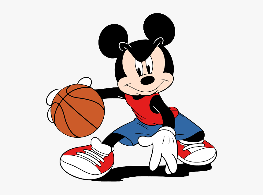 Disney Basketball Clip Art - Mickey Mouse With Basketball, HD Png Download, Free Download