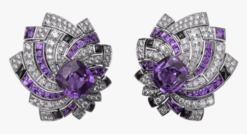 Download With Purple Diamonds - Diamond Long Earrings Png, Transparent Png, Free Download