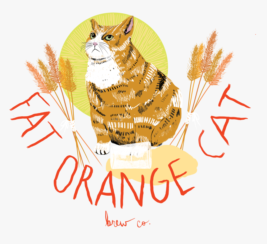 Fatorangecat Noblk - Fat Orange Cat Brewing Logo, HD Png Download, Free Download