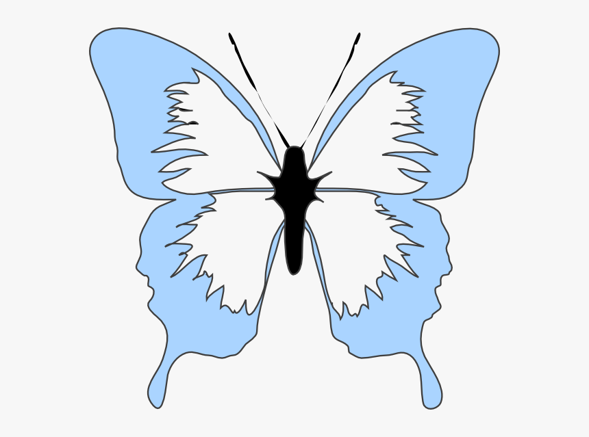 Blue Butterfly Svg Clip Arts - Light Blue Butterfly Clipart, HD Png Download, Free Download