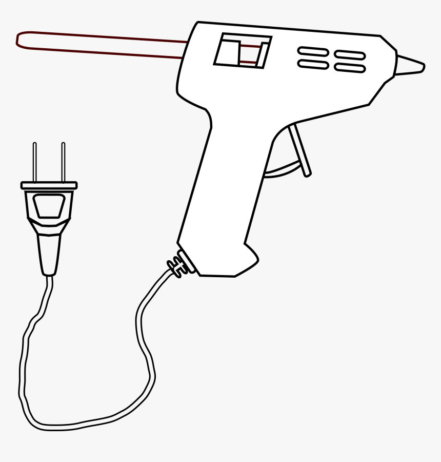 Tool Hot Glue Gun Drawing Coloring Clip Arts - Hot Glue Gun Drawing, HD Png Download, Free Download