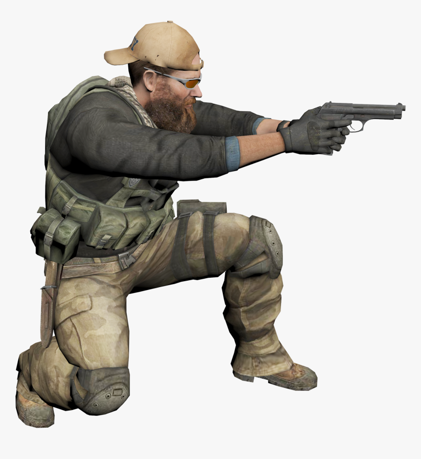 Man Soldier Gun Side View Dusty Clipart Png - Person With Gun Png, Transparent Png, Free Download