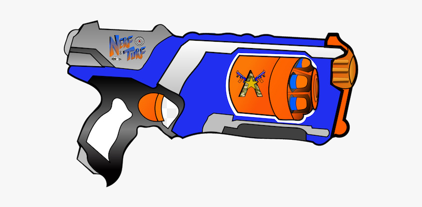 Nerf Gun Image Clipart Free Transparent Png - Blue White And Orange Nerf Gun, Png Download, Free Download