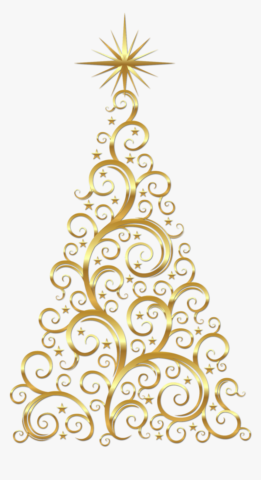 Gold Christmas Tree Clipart, HD Png Download, Free Download